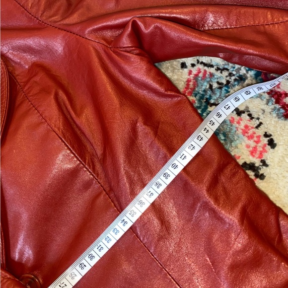 Red Vintage Leather Blazer Size Small - Picture 6 of 7